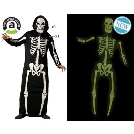 Disfraz Mono Esqueleto Fosforescente Con Capucha Hombre Adulto XL Halloween
