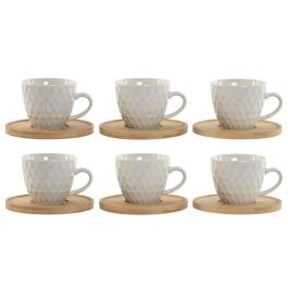 DKD Home Decor Set de 6 Tazas de Café Blancas de Porcelana y Bambú con 90ml de Capacidad y Medidas 6.4x5.5x8.5 cm Precio: 13.78999974. SKU: B12W5B8H4S