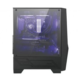 MSI MAG Forge 100M Midi Tower Negro Transparente con Iluminación Púrpura y Panel de Vidrio Templado para PC Gaming