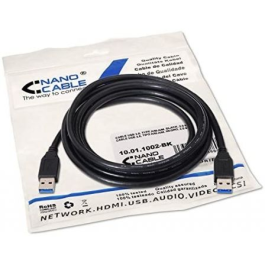 Cable USB 3.0 A a USB A NANOCABLE 10.01.1002-BK Negro 2 m Cable USB 3.0 A a USB A NANOCABLE 10.01.1002-BK Negro 2 m