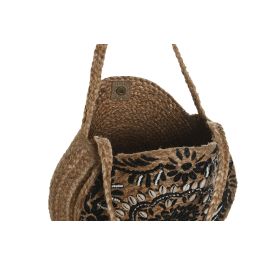 DKD Home Decor Bolso Mediterraneo Natural Negro 12 x 36 x 36 cm (2 Unidades)