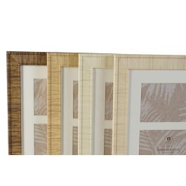 Marco Multifoto Scandi DKD Home Decor Natural Beige 2 x 44 x 26 cm (4 Unidades)