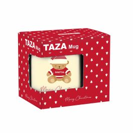 Safta Taza grande osito beige Felices Fiestas 8x9,5x8cm