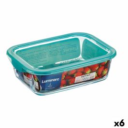 Fiambrera Rectangular con Tapa Luminarc Keep'n Lagon 12 x 8,5 x 5,4 cm Turquesa 380 ml Vidrio (6 Unidades) Precio: 25.4999998. SKU: S2709385