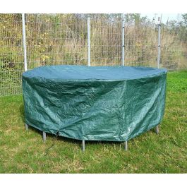 Altadex Funda Protectora para Mesa y Sillas, Polietileno 100g/m² Impermeable y Transpirable, Ø325x90cm, Verde
