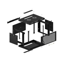 Lanberg Armario Rack 19 Pulgadas 6U 600x450mm Negro para Montaje en Pared