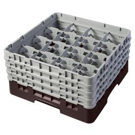 CAMBRO - 16S800-167 - Cesta de lavado 16 comp. 4 alturas - 10,9 cm Ø máx. - alt. máx. 21,7 cm - 50 x 50 x 26,7 cm - Castaño Precio: 89.49999982. SKU: B12PW4YT4T