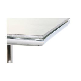 DKD Home Decor Consola Moderno Blanco Plateado Acero Cristal 40 x 78 x 120 cm