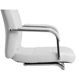 Q-connect Silla de Escritorio Pia Ve Simil Piel Blanca, Base Metálica, Uso Dirección, Dimensiones 1050x610x680mm
