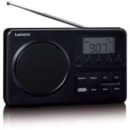 Lenco MPR-035BK - Radio FM portátil, reproductor MP3 y altavoz Bluetooth, color negro