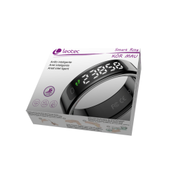 Leotec Kör Mau LESR01K10 Anillo Inteligente Rastreador Actividad Monitor Ritmo Cardíaco SpO2 Sueño Estrés Acero Inoxidable 5 ATM Negro