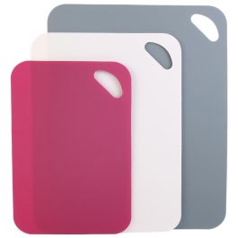Cook Concept Juego de 3 Tablas de Cortar Antideslizantes Polipropileno con Cara Lisa/Rugosa