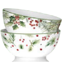 DKD Home Decor Bol de Navidad Tradicional de Porcelana con Acebo, Verde y Blanco, 14x14x7 cm, Set de 12 Unidades Precio: 56.89000009. SKU: B1C56L6QM8