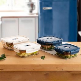 Luminarc Fiambrera Cuadrada Hermética de Vidrio Baltic 1.22 L para Conservación de Alimentos Apta Microondas - Pack de 6 Unidades Luminarc Fiambrera Cuadrada Hermética de Vidrio Baltic 1.22 L para Conservación de Alimentos Apta Microondas - Pack de 6 Unidades
