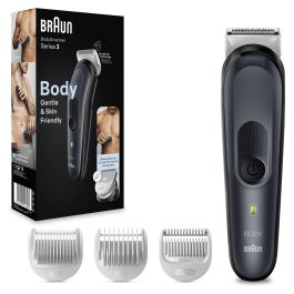 Braun BodyGroomer 3 BG3340 Afeitadora Corporal con Batería Recargable y 80 min de Autonomía, Negro/Gris