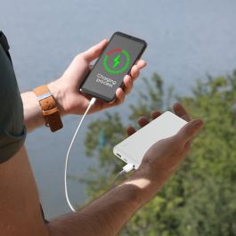 Myway power bank 10.000 mAh USB 2 puertos 2A + cable tipo C blanca