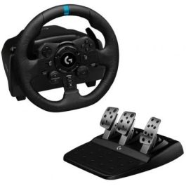 Logitech G923 Volante y Pedales de Carreras con Force Feedback TRUEFORCE para Xbox Series X|S, Xbox One, PS5, PS4 y PC - Volante de Simulación con Pedales de Freno Progresivo