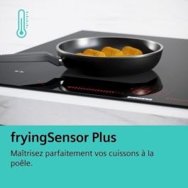 Siemens EX651LYC1F Placa de inducción IQ700 de 60 cm, 4 fuegos, Negra, 7400 W, 2 zonas flexibles, Dual LightSlider, 59.2x52.2 cm