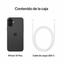 Apple iPhone 16 Plus 256GB - Negro, Chip A18, Cámara Dual 48MP, Pantalla Super Retina XDR 6.7", iOS 18, Resistente al Agua IP68