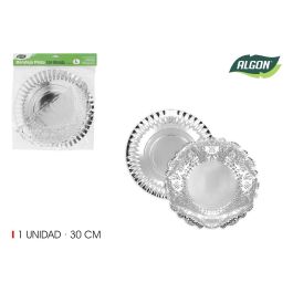 Bandeja redonda de plata con blonda Algon 30 cm (48 Unidades) Precio: 29.49999965. SKU: B12QYBYTSE