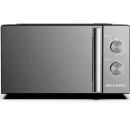 Grunkel MWG-20ESPEJO Microondas 700W, 20L, con Grill 800W, Descongelación, 5 Niveles Potencia, Temp. 35min, Negro Acabado Espejo