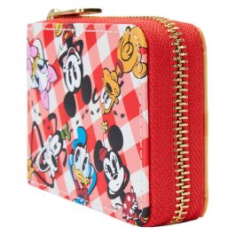 Loungefly Cartera Mickey & Friends Picnic Blanket Disney Piel Vegana con Cremallera y Detalles en Relieve/Estampados