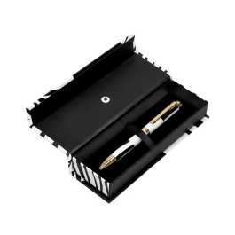 Belius Dualita Bolígrafo Cuerpo Blanco Tinta Azul Diseño Elegante Contemporáneo 1 mm