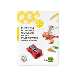 Sacapuntas Liderpapel Metalico Cuña 1 Uso Color Rojo 20 unidades