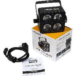 Algamlight Foco Proyector LED 4 x 10W RGBW con Ángulo de Haz de 22°, Ideal para Escenarios y Eventos con Control DMX