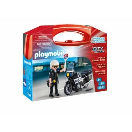 Playmobil PL5648 Maleta de Policía Motorista para Niño, 13 piezas, +4 años