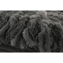 DKD Home Decor 2c25 Manta de Sofá de Punto Poliéster Chenilla 360 gsm Topo Gris 170x130 cm (2 Unidades)