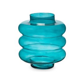 Jarrón de Cristal Triple Esfera Achatada 30 cm Turquesa - Giftdecor Jarrón de Cristal Triple Esfera Achatada 30 cm Turquesa - Giftdecor