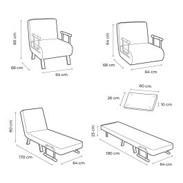 Sofá Cama Convertible Individual 4 en 1 Softfa InnovaGoods