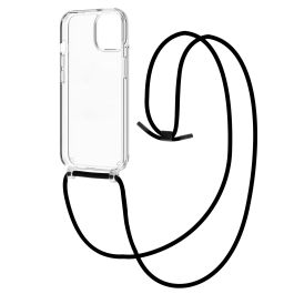 Muvit Funda Recycletek para Apple iPhone 15 con Cordón, Transparente, Material Reciclado GRS, Ecoamigable