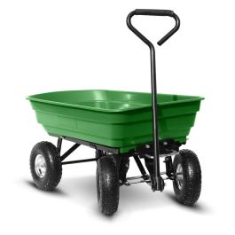 ELEM Carrito de jardín de plástico con volquete