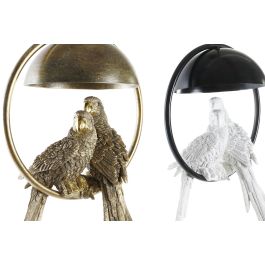 DKD Home Decor Lámpara de Techo Tropical con Loros Dorado Blanco, de Resina y Metal, Altura 44.5 cm, Casquillo E27, 50W - Pack 2 Unidades