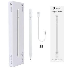 Leotec ePen Lápiz Digital Stylus Universal para Pantallas Táctiles Android iOS Windows, 13g, Blanco, Batería 12-18h