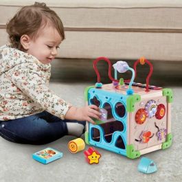 Vtech Baby VT3417766171054 Cubo Naturaleza Multiactividad Interactivo, Juguete Educativo de Madera Certificado FSC para Desarrollo Sensorial