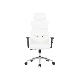Q-connect Silla de Dirección Aurea, Silla Ejecutiva Ergonómica en Similpiel Blanco, Altura Máxima 1400 mm, Anchura 520 mm, Profundidad 510 mm, Ruedas Premium