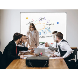 Q-connect Pizarra Blanca Magnética Lacada con Marco de Aluminio 120x90 cm