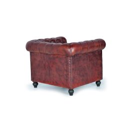 Giner Y Colomer Sofa Chester Piel Natural Marrón Envejecido 72x96x85 cm