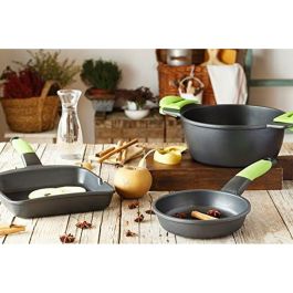 Plancha de Asar BRA A121459 Negro Metal Aluminio Ø 28 cm