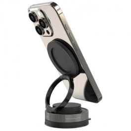 Muvit For Change MCCHL0035 Soporte Magnético Universal Coche y Sobremesa con Ventosa Plegable para Smartphone Negro