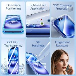 Protector de Pantalla de Cristal Templado Vention KUMTCC-20 para iPhone 15 Plus + Herramienta de Instalación Protector de Pantalla de Cristal Templado Vention KUMTCC-20 para iPhone 15 Plus + Herramienta de Instalación