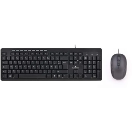 Bluestork Paquete Teclado y Mouse con Cable Óptico, Teclado Multimedia Plug and Play, Compatible con Windows