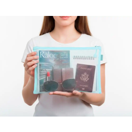 Liderpapel Bolsa Zipper Bag Poliéster Transpirable Multiusos DIN A4 Azul Pastel