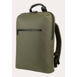 Tucano BKGOM15-VM Mochila Gommo para portátil 15-16" (MacBook Pro 16"), caucho, unisex, con bolsillo delantero, verde/negro