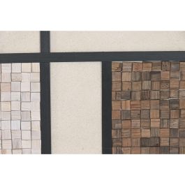 DKD Home Decor Cuadro Moderno de Madera y Pino Marrón y Blanco 82 x 82 cm (2 Unidades)