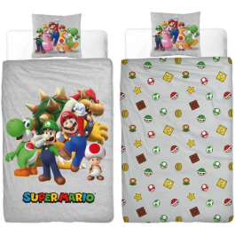 Mario Bros Juego de Cama Reversible Super Mario Microfibra 140 x 200 cm + 1 Funda de Almohada 63 x 63 cm MAR3700891712125 Precio: 28.78999948. SKU: B1ET2ZKRR3