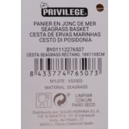 Cesta de Seagrass Rectangular Privilege 18x11x8 cm (24 Unidades) Cesta de Seagrass Rectangular Privilege 18x11x8 cm (24 Unidades)